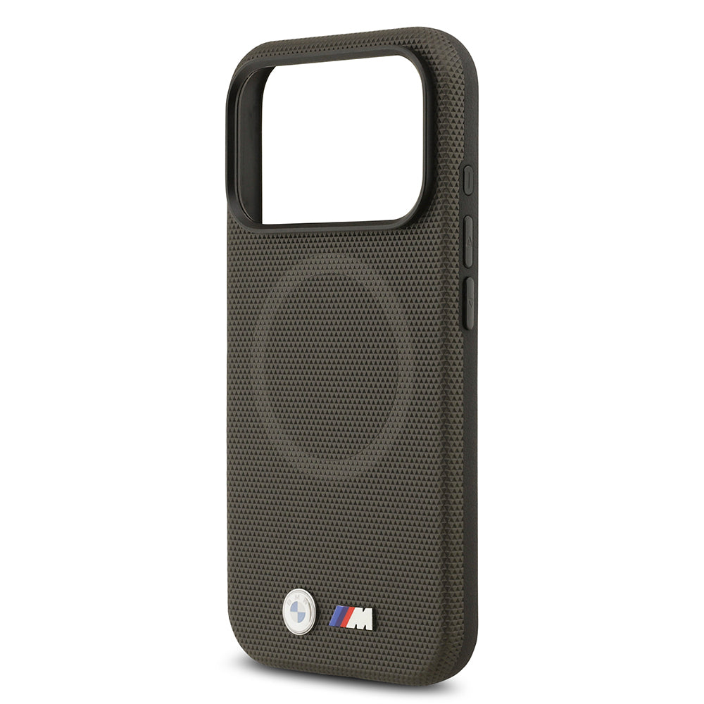 Apple iPhone 17 Pro Kılıf BMW Orjinal Lisanslı M-safe Şarj Özellikli Metal Logolu Delikli M Dizayn Deri Kapak Lacivert