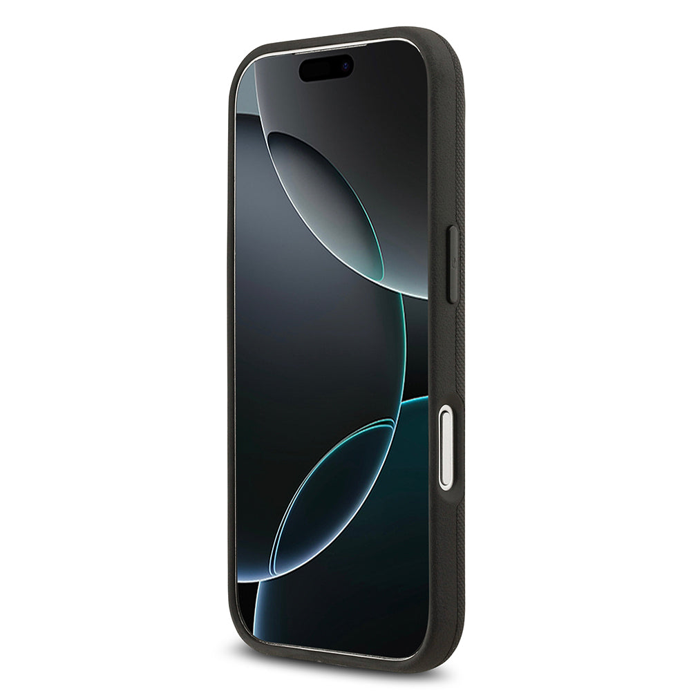 Apple iPhone 17 Pro Kılıf BMW Orjinal Lisanslı M-safe Şarj Özellikli Metal Logolu Delikli M Dizayn Deri Kapak Lacivert