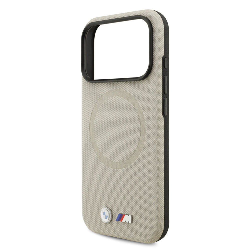 Apple iPhone 17 Pro Kılıf BMW Orjinal Lisanslı M-safe Şarj Özellikli Metal Logolu Delikli M Dizayn Deri Kapak Lacivert