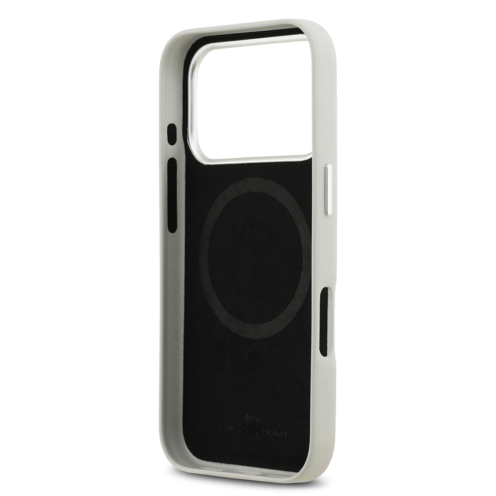 Apple iPhone 17 Pro Kılıf BMW Orjinal Lisanslı M-safe Şarj Özellikli Metal Logolu Tam Kaplama Deri Kapak Kırmızı