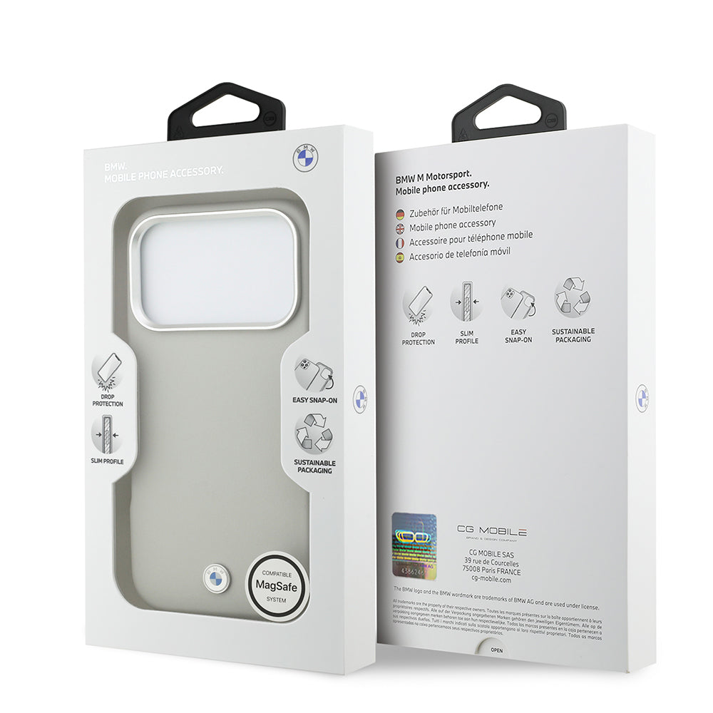 Apple iPhone 17 Pro Kılıf BMW Orjinal Lisanslı M-safe Şarj Özellikli Metal Logolu Tam Kaplama Deri Kapak Kırmızı