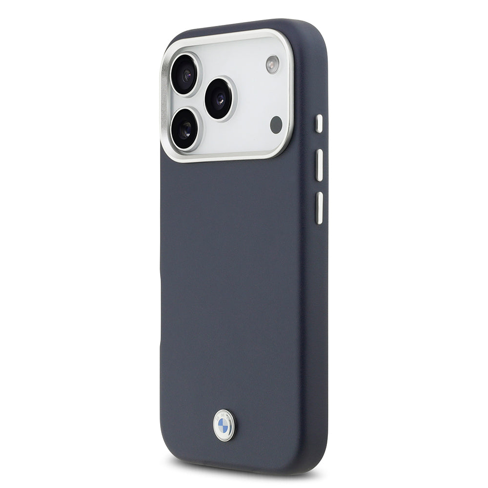 Apple iPhone 17 Pro Kılıf BMW Orjinal Lisanslı M-safe Şarj Özellikli Metal Logolu Tam Kaplama Deri Kapak Gri