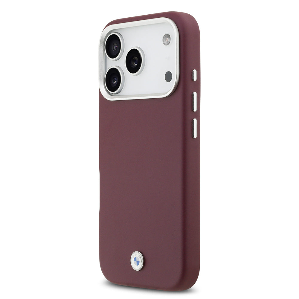 Apple iPhone 17 Pro Kılıf BMW Orjinal Lisanslı M-safe Şarj Özellikli Metal Logolu Tam Kaplama Deri Kapak Siyah