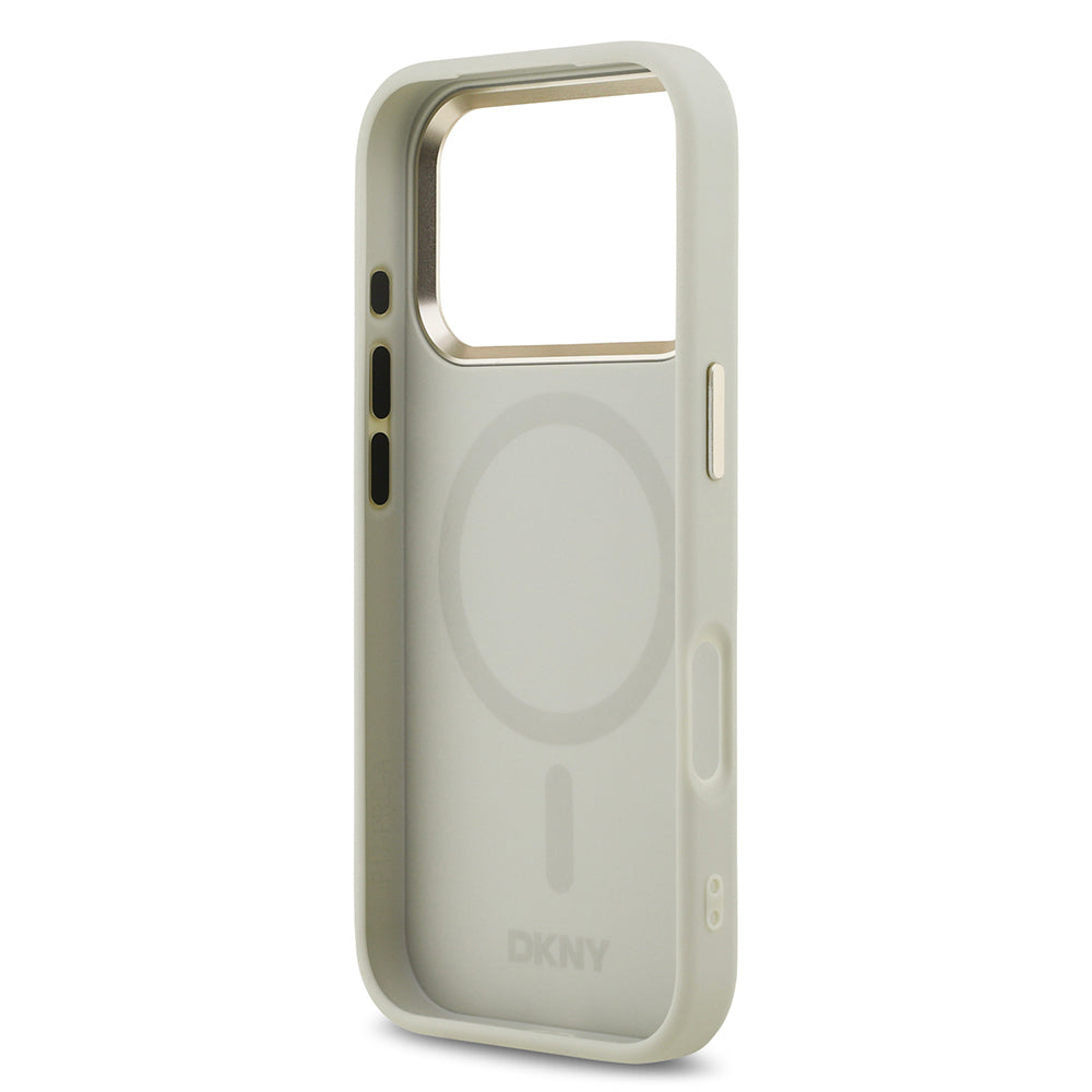 Apple iPhone 17 Pro Kılıf DKNY Orjinal Lisanslı M-safe Şarj Özellikli 3D Yazılı Checkered Pattern Kapak Siyah