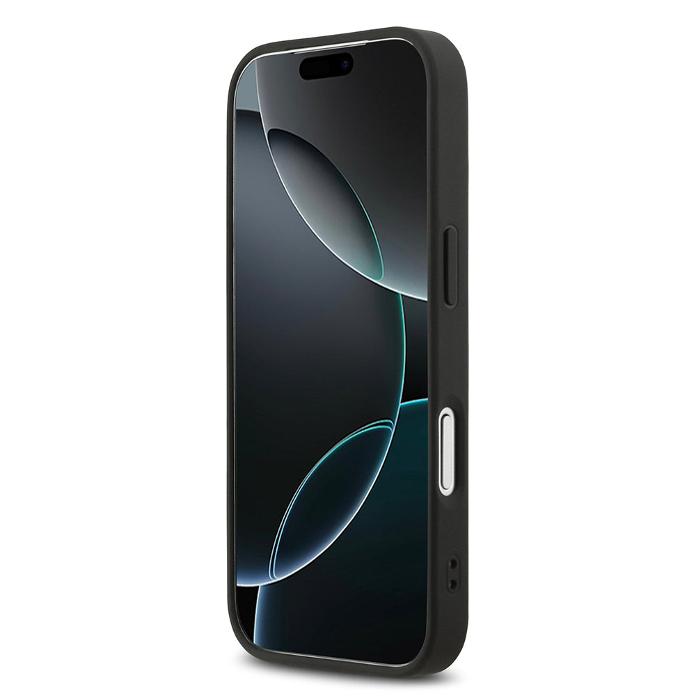 Apple iPhone 17 Pro Kılıf DKNY Orjinal Lisanslı M-safe Şarj Özellikli 3D Yazılı Metal Logolu Kapak Siyah