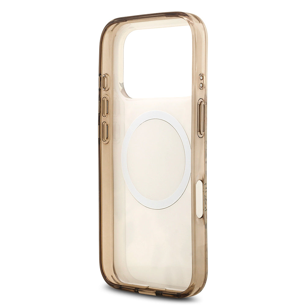 Apple iPhone 17 Pro Kılıf Guess Orjinal Lisanslı M-safe Şarj Özellikli Flower Tonal Circle Kapak Pembe