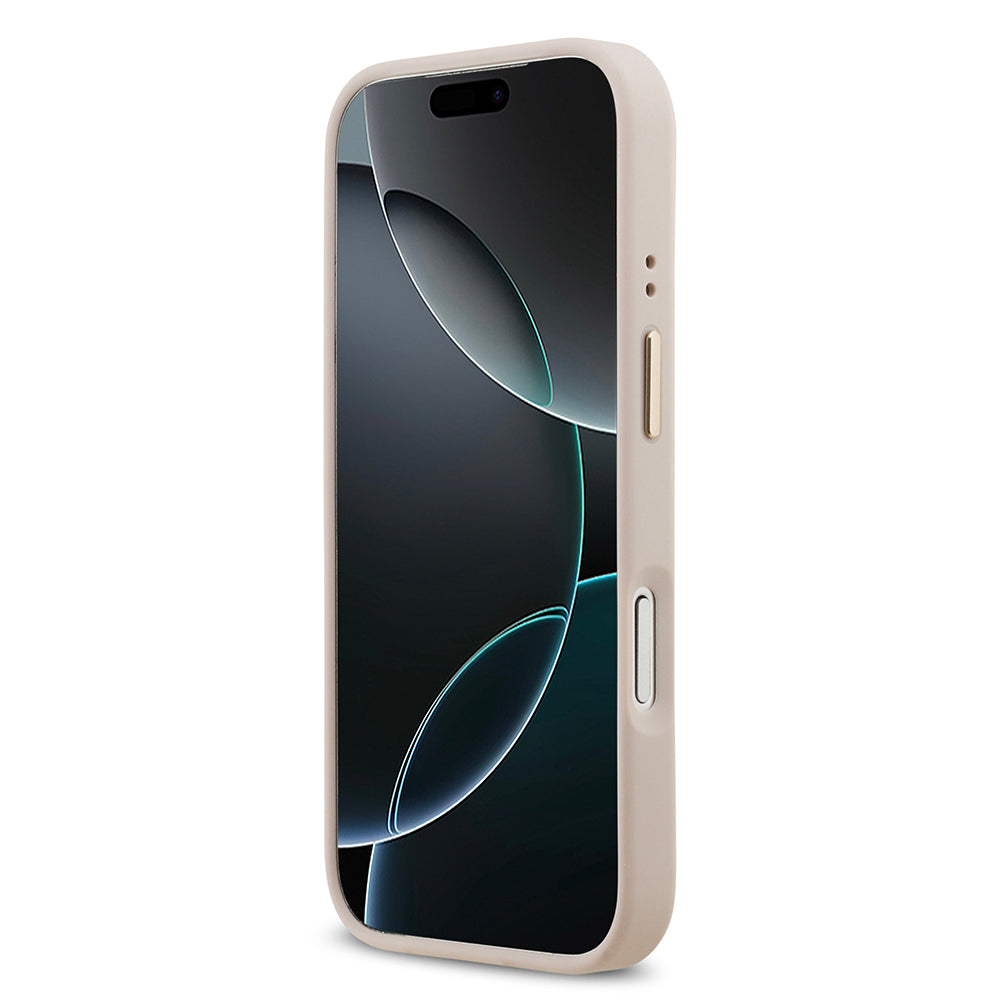 Apple iPhone 17 Pro Kılıf Guess Orjinal Lisanslı M-safe Şarj Özellikli Sıcak Baskılı Yazı Logolu PU Deri Peony Kapak Kahverengi