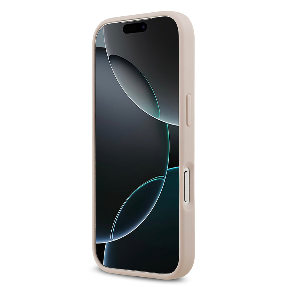Apple iPhone 17 Pro Kılıf Guess Orjinal Lisanslı M-safe Şarj Özellikli Yazı Logolu Circle Classic Kapak  Kahverengi