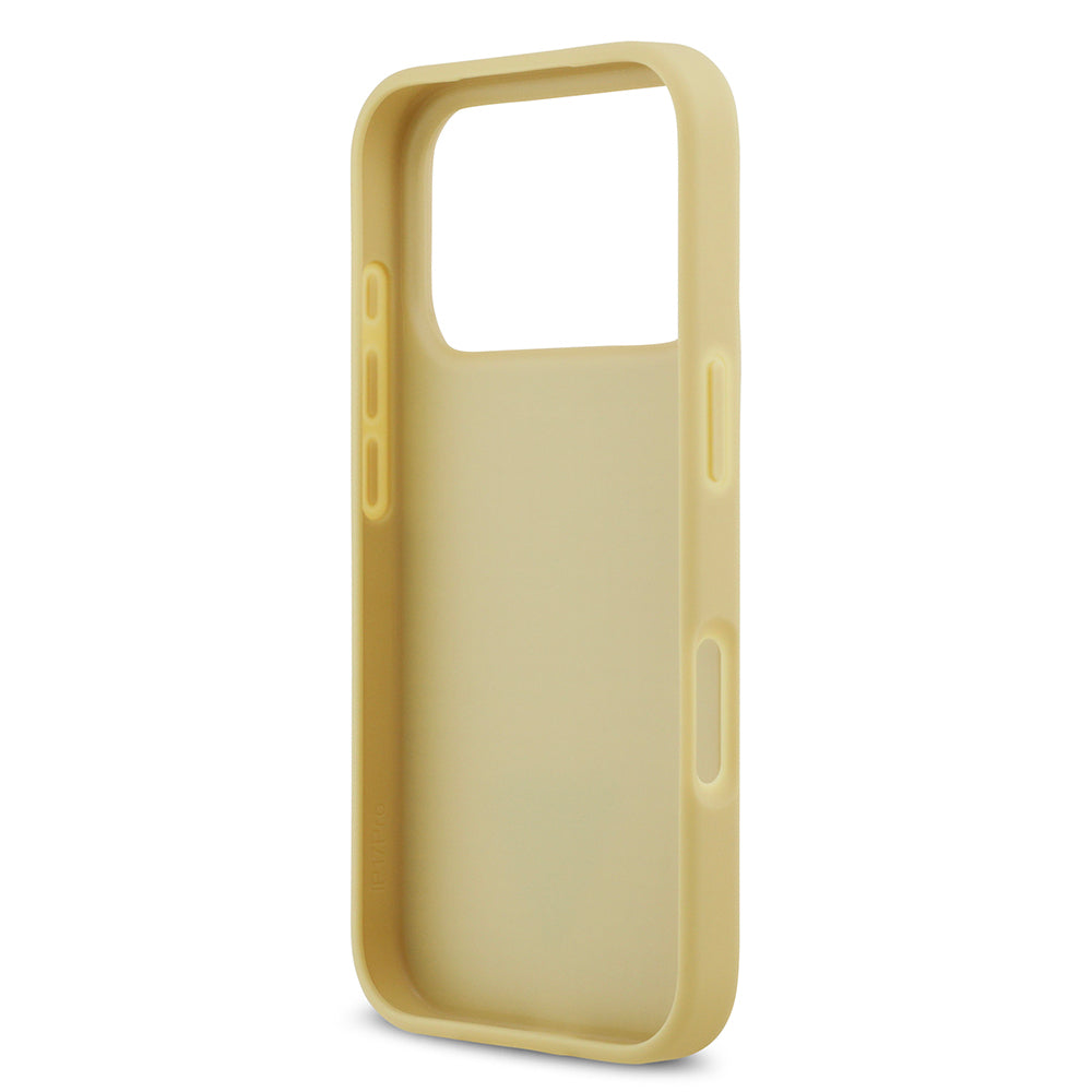 Apple iPhone 17 Pro Kılıf Guess Orjinal Lisanslı Taşlı Arka Yüzey Üçgen Logolu Kapak Gold