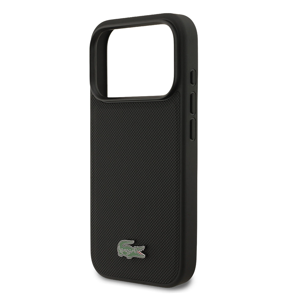 Apple iPhone 17 Pro Kılıf Lacoste Orjinal Lisanslı M-safe Şarj Özellikli PU Pike Desenli Metal Logolu Kartlıklı Kapak Yeşil