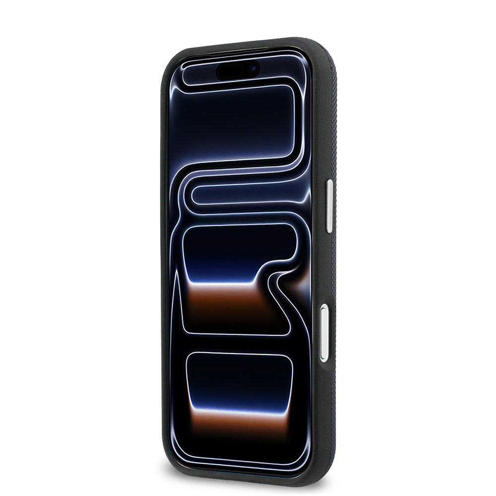 Apple iPhone 17 Pro Kılıf Lacoste Orjinal Lisanslı M-Safe Şarj Özellikli PVC Yarı Pike Desenli Arka Yüzey İkonik Timsah Dokuma Logolu Kapak