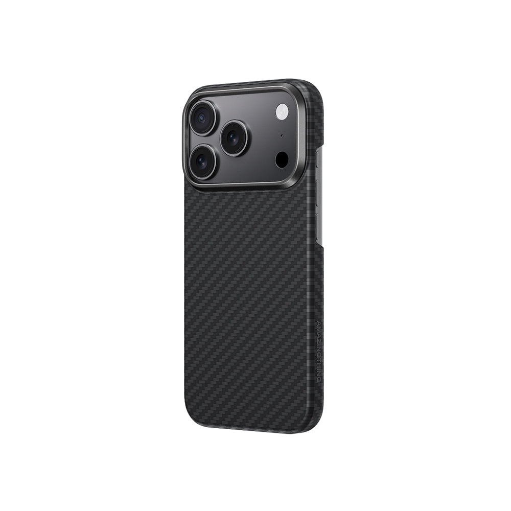Apple iPhone 17 Pro Kılıf M-safe Şarj Özellikli 1500D Aramid Fiber Amazingthing Titan Max Serisi Kapak Siyah