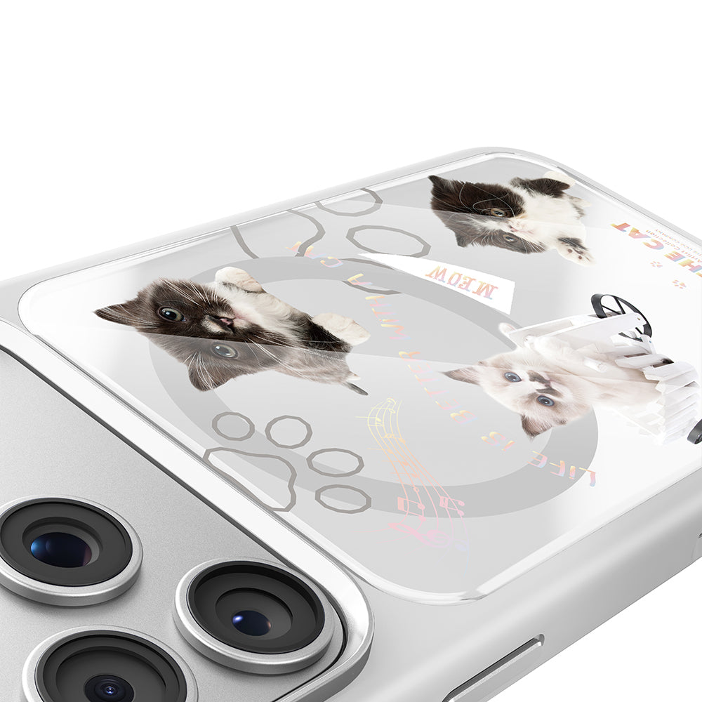Apple iPhone 17 Pro Kılıf M-safe Şarj Özellikli 3D Baskılı Tasarım Mutural The Cat Serisi Kapak