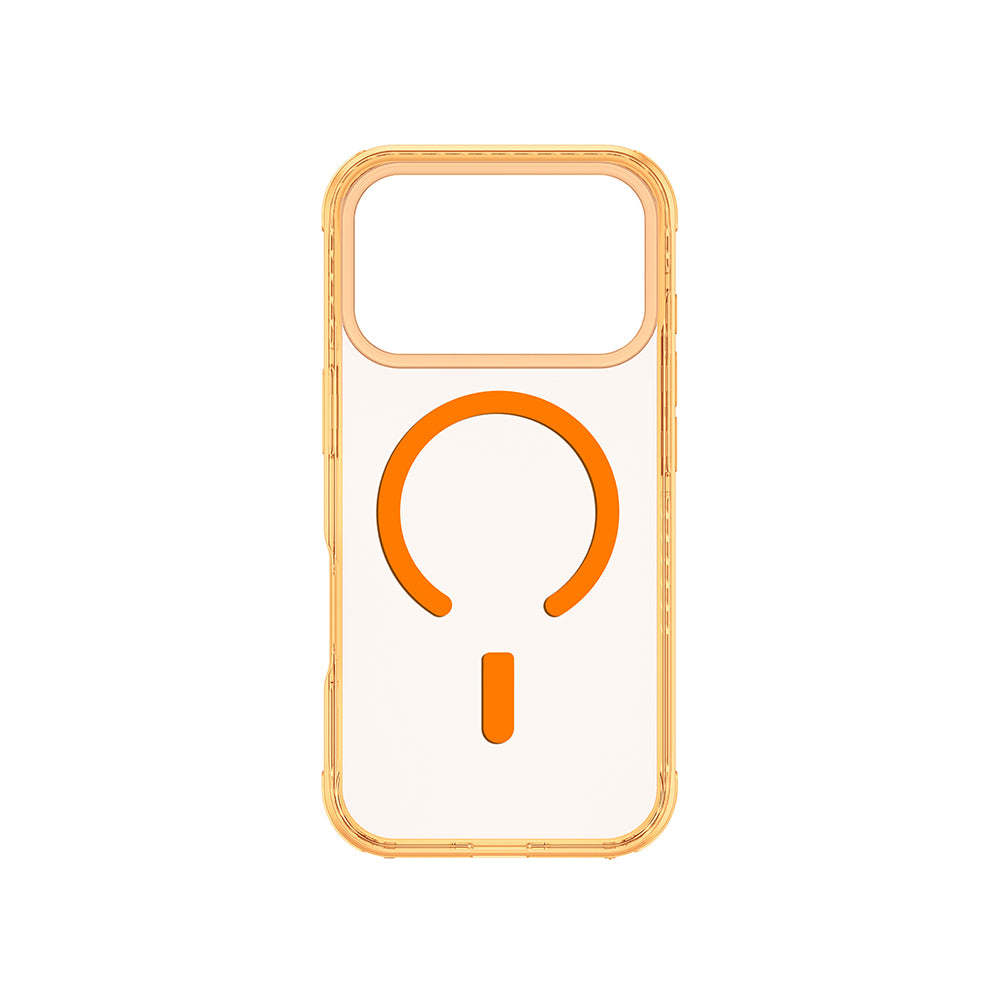 Apple iPhone 17 Pro Kılıf M-Safe Şarj Özellikli Airbag Tasarımlı AmazingThing Titan Pro Serisi Kapak Turuncu