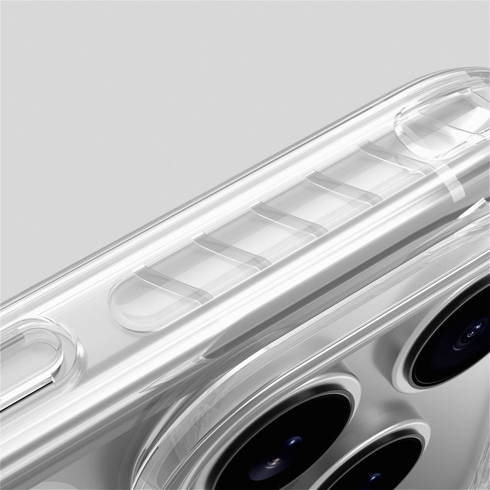 Apple iPhone 17 Pro Kılıf M-Safe Şarj Özellikli Airbag Tasarımlı Standlı AmazingThing Titan Pro MagSpin Kapak Mavi