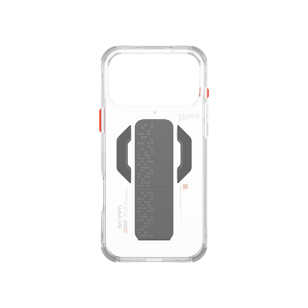 Apple iPhone 17 Pro Kılıf M-Safe Şarj Özellikli Airbag Tasarımlı Standlı Skinarma Haxa Kapak Füme