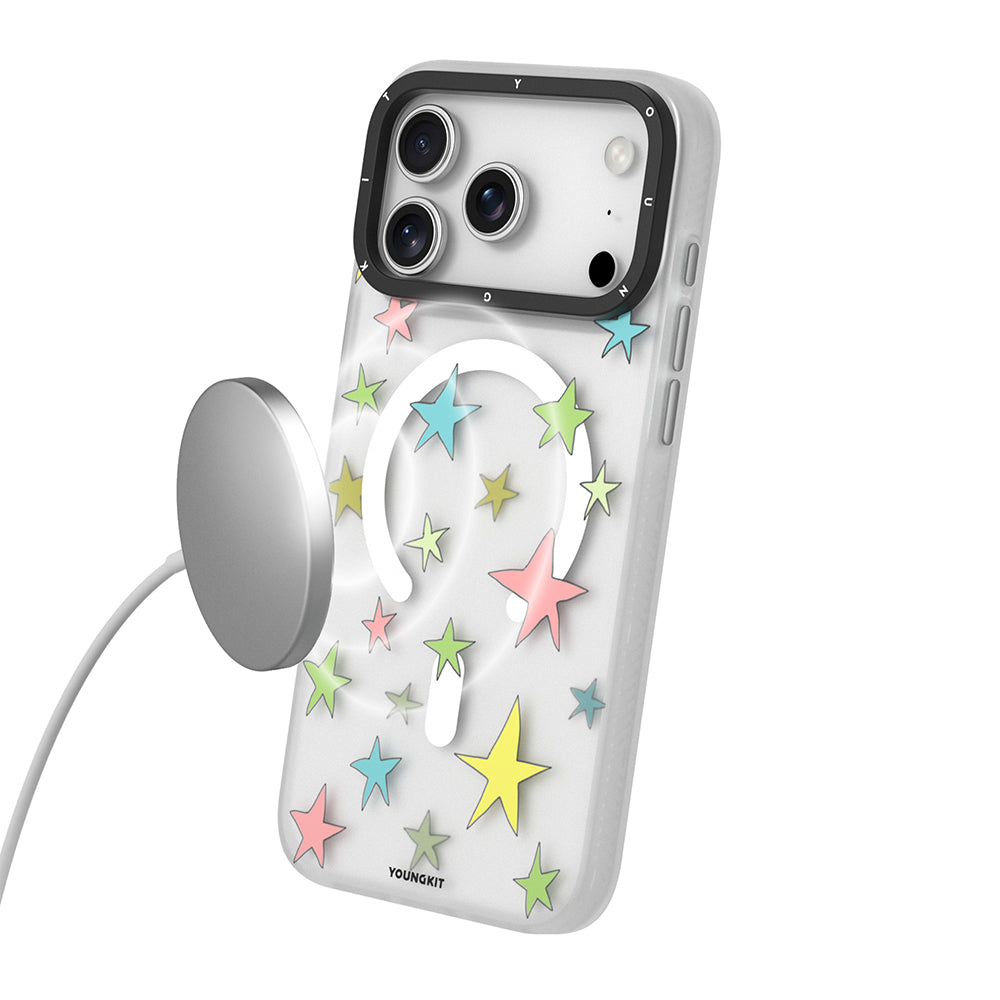 Apple iPhone 17 Pro Kılıf M-Safe Şarj Özellikli Airbagli Çift Katmanlı Youngkit Sweathart Serisi Kapak Siyah