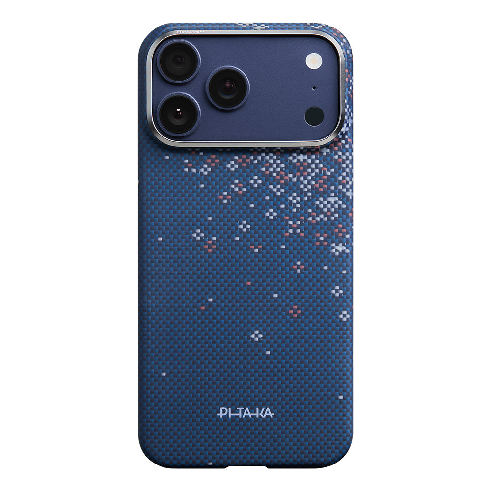 Apple iPhone 17 Pro Kılıf M-safe Şarj Özellikli Aramid Karbon Fiber Pitaka Sakura Hours Serisi Kapak