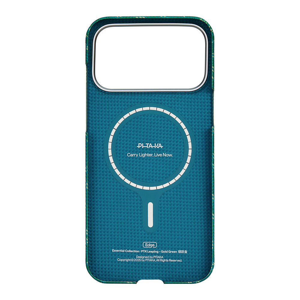 Apple iPhone 17 Pro Kılıf M-safe Şarj Özellikli Aramid Fiber Pitaka Tactile Woven Monogram Serisi Kapak