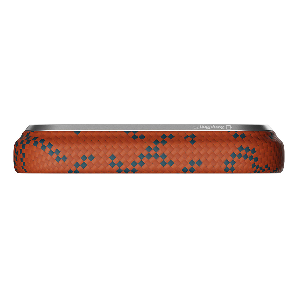 Apple iPhone 17 Pro Kılıf M-safe Şarj Özellikli Aramid Fiber Pitaka Tactile Woven Monogram Serisi Kapak