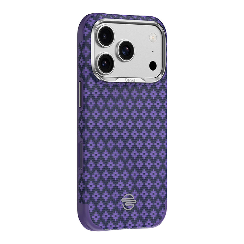 Apple iPhone 17 Pro Kılıf M-Safe Şarj Özellikli Benks ArmorPro ArmorEdge X9 Serisi Kevlar Karbon Kapak