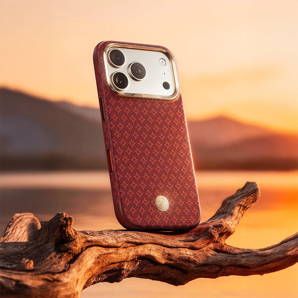 Apple iPhone 17 Pro Kılıf M-Safe Şarj Özellikli Benks ArmorPro ArmorEdge X9 Serisi Kevlar Karbon Kapak