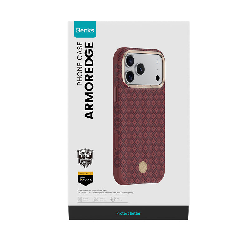 Apple iPhone 17 Pro Kılıf M-Safe Şarj Özellikli Benks ArmorPro ArmorEdge X9 Serisi Kevlar Karbon Kapak