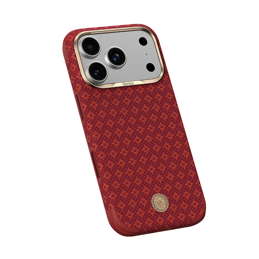 Apple iPhone 17 Pro Kılıf M-Safe Şarj Özellikli Benks ArmorPro ArmorEdge X9 Serisi Kevlar Karbon Kapak