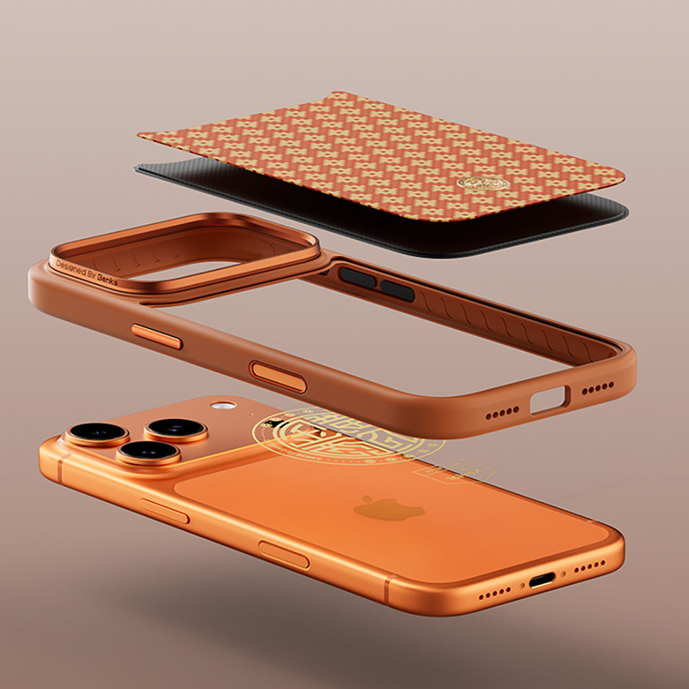 Apple iPhone 17 Pro Kılıf M-Safe Şarj Özellikli Benks ArmorPro ArmorGrid Serisi Kevlar Kapak