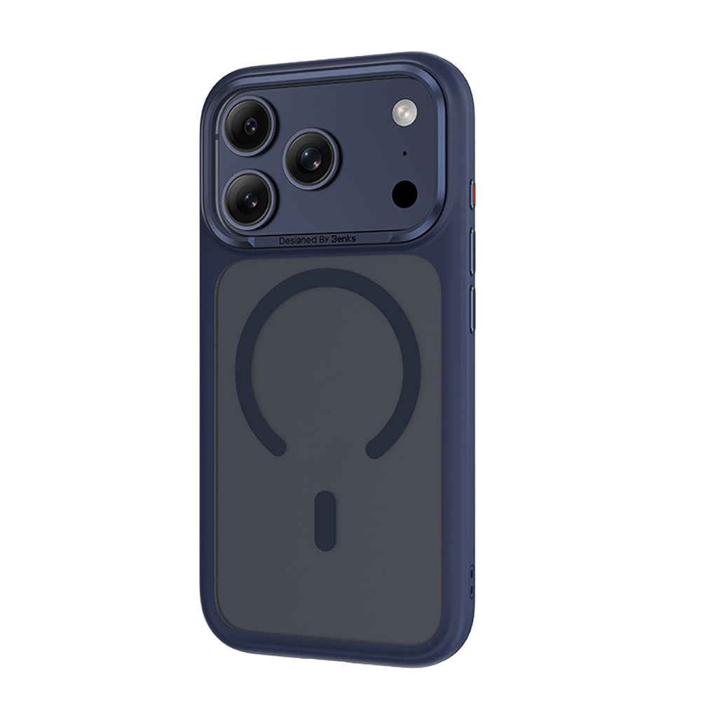 Apple iPhone 17 Pro Kılıf M-Safe Şarj Özellikli Benks Mist C-Magnet Kapak Turuncu