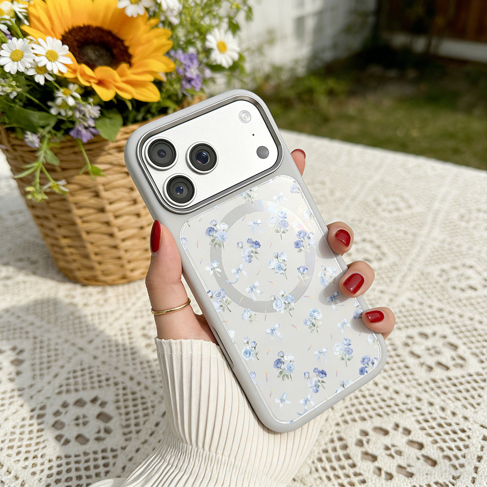 Apple iPhone 17 Pro Kılıf M-safe Şarj Özellikli Çiçek Tasarımlı Mutural Flower Serisi Kapak