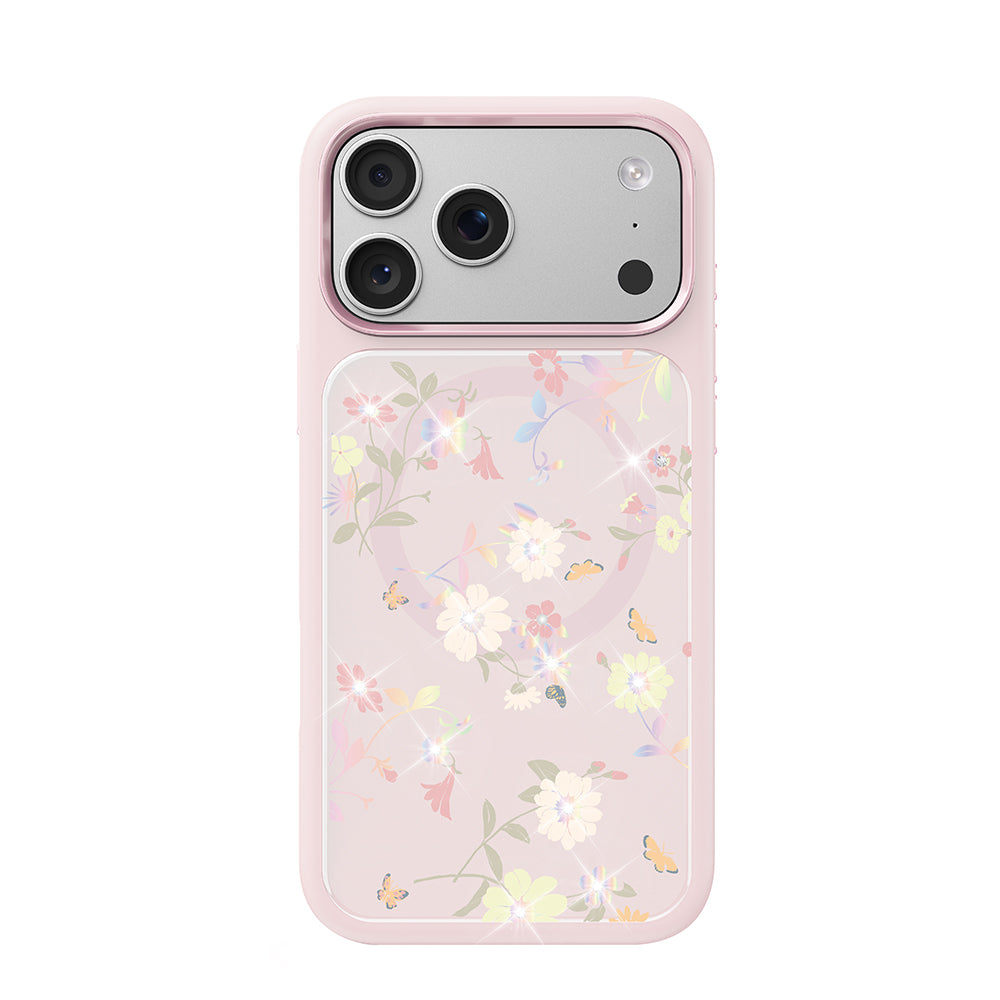 Apple iPhone 17 Pro Kılıf M-safe Şarj Özellikli Çiçek Tasarımlı Mutural Flower Serisi Kapak