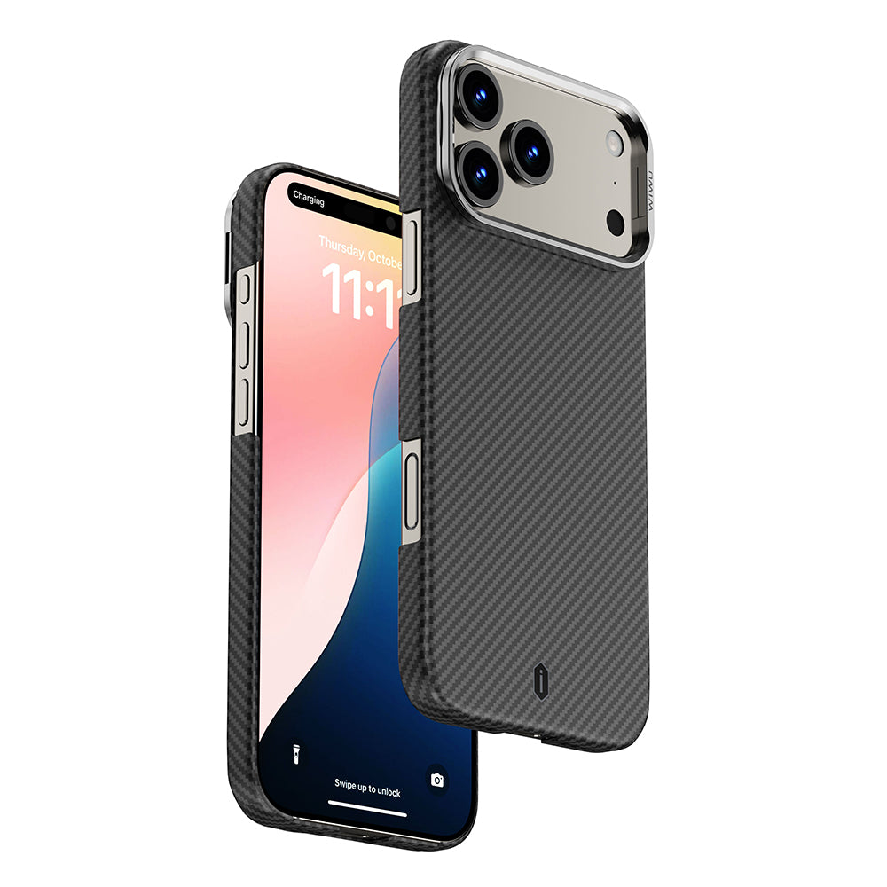 Apple iPhone 17 Pro Kılıf M-safe Şarj Özellikli Kamera Standlı Wiwu DCC-206 Aramid Air Kapak