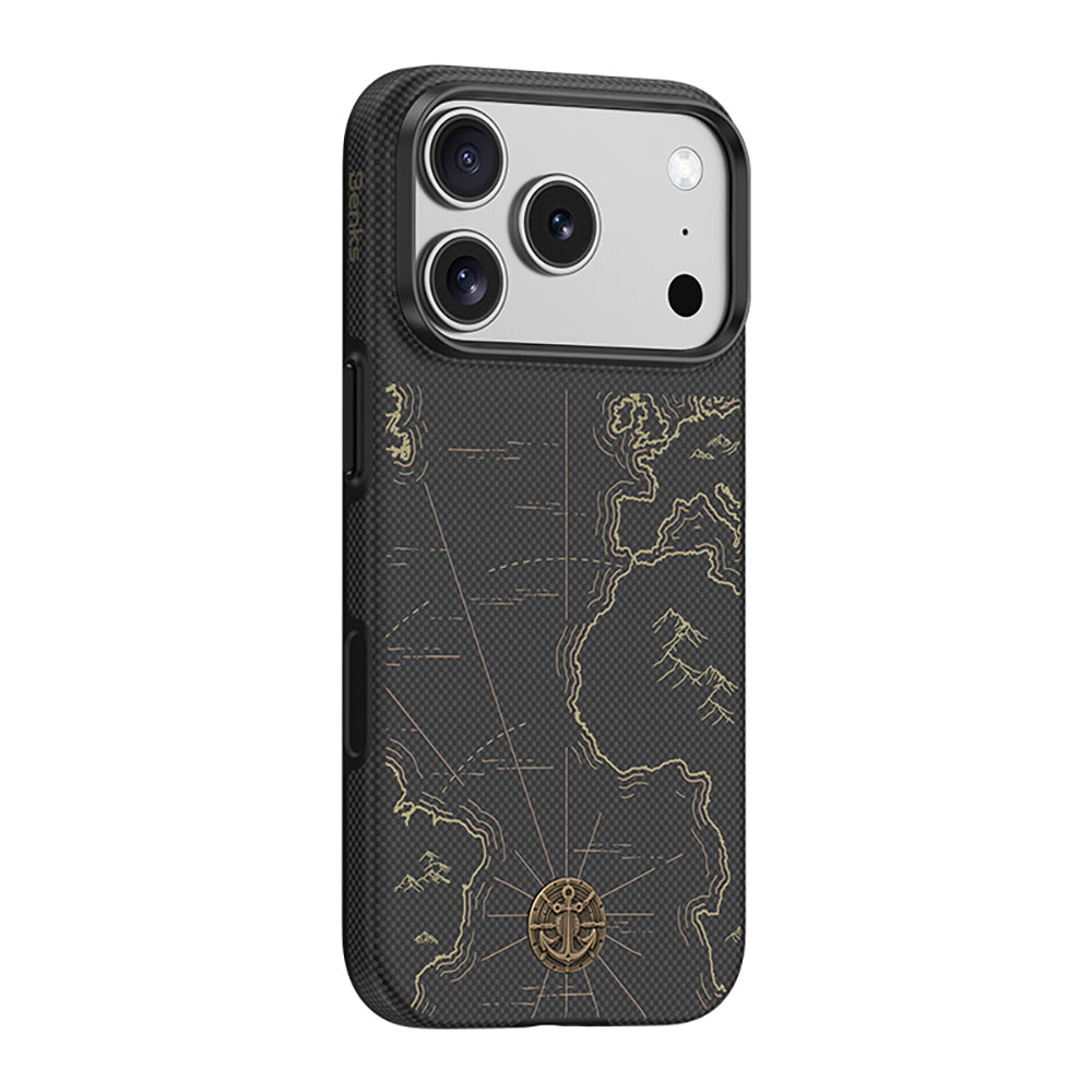 Apple iPhone 17 Pro Kılıf M-safe Şarj Özellikli Karbon Fiber Tasarımlı Benks ArmorEdge Air Navigator Kevlar Kapak