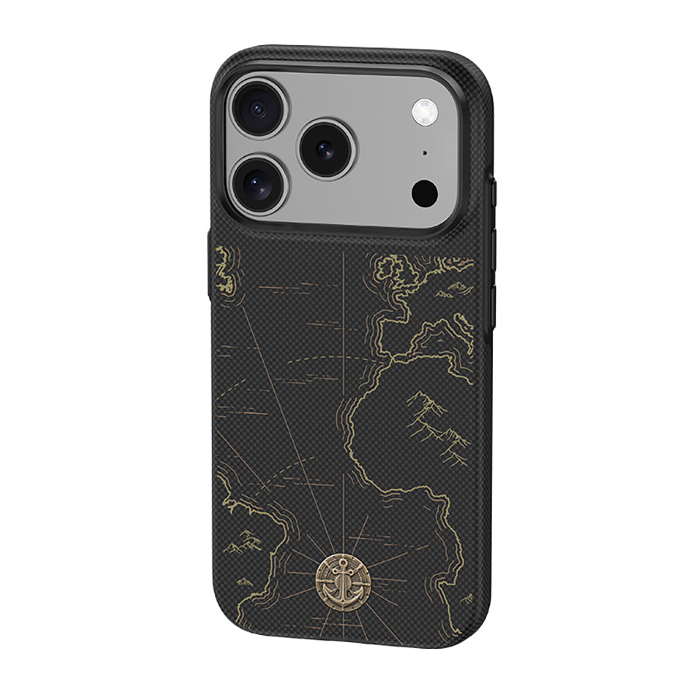 Apple iPhone 17 Pro Kılıf M-safe Şarj Özellikli Karbon Fiber Tasarımlı Benks ArmorEdge Air Navigator Kevlar Kapak