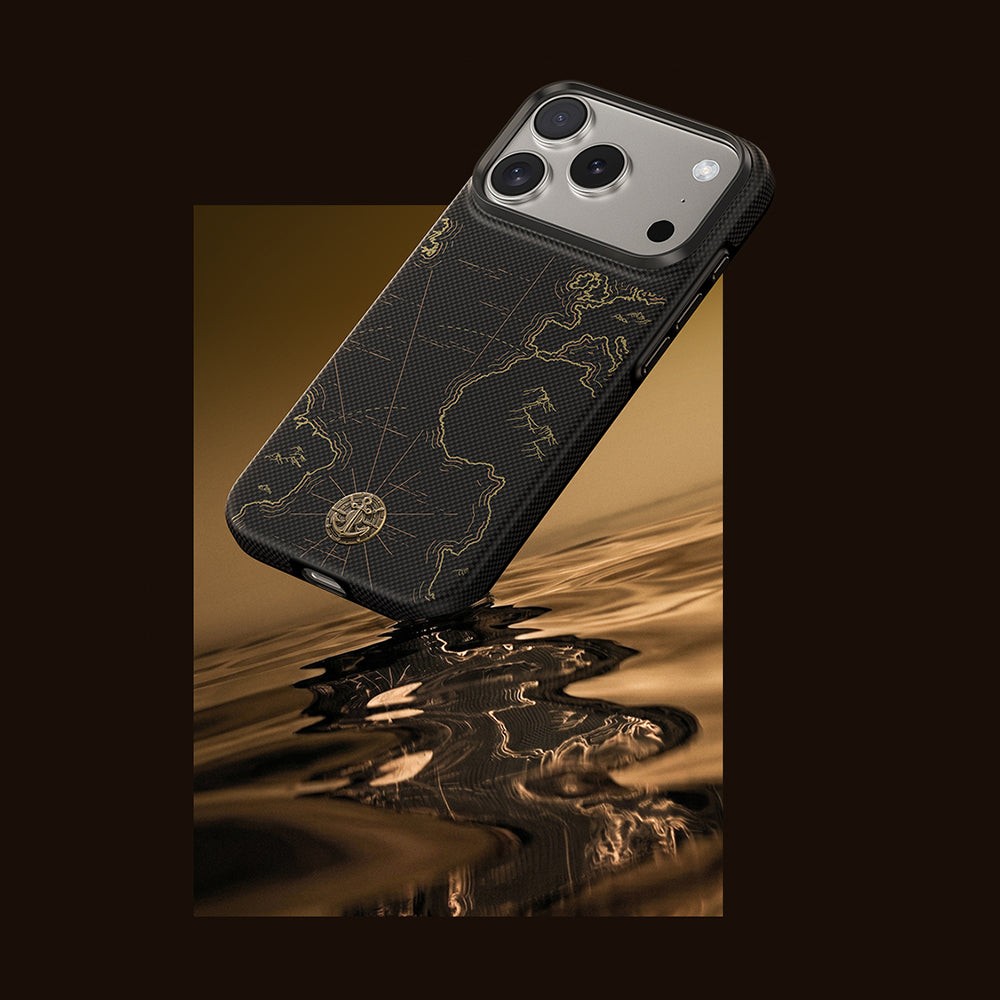 Apple iPhone 17 Pro Kılıf M-safe Şarj Özellikli Karbon Fiber Tasarımlı Benks ArmorEdge Air Navigator Kevlar Kapak