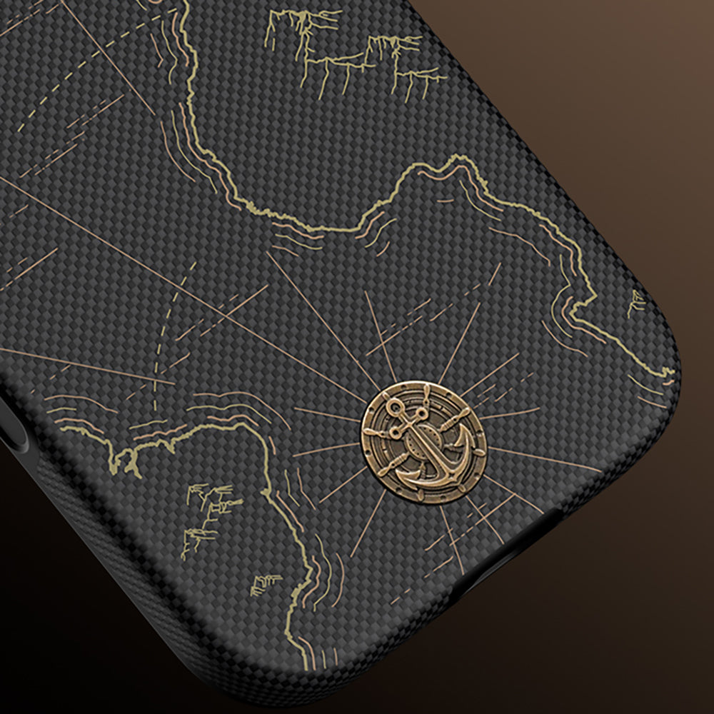 Apple iPhone 17 Pro Kılıf M-safe Şarj Özellikli Karbon Fiber Tasarımlı Benks ArmorEdge Air Navigator Kevlar Kapak