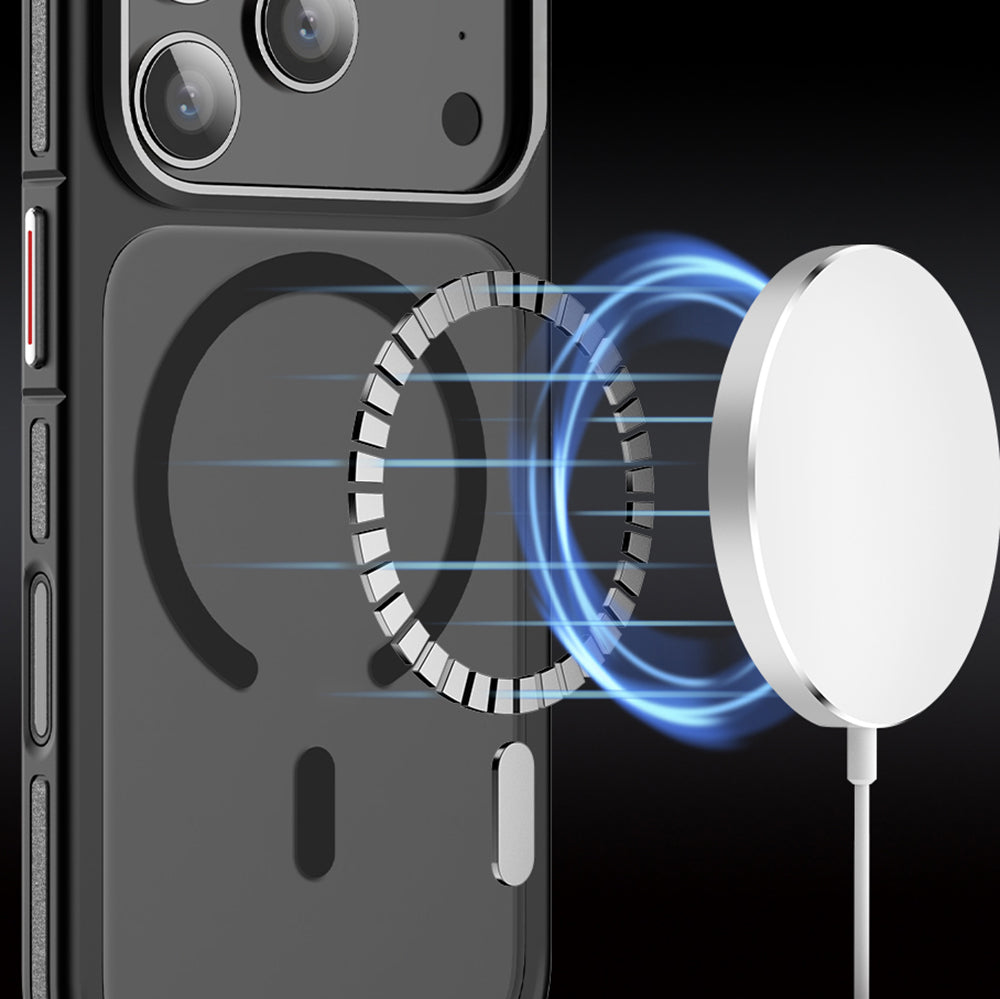 Apple iPhone 17 Pro Kılıf M-safe Şarj Özellikli Mat Görünümlü Wlons Vevo Kapak Turuncu