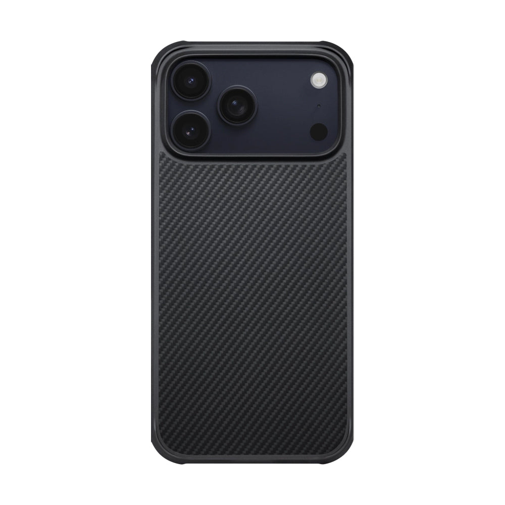 Apple iPhone 17 Pro Kılıf M-safe Şarj Özellikli Pitaka Aramid Pro Guard Serisi Black-Gray Kapak