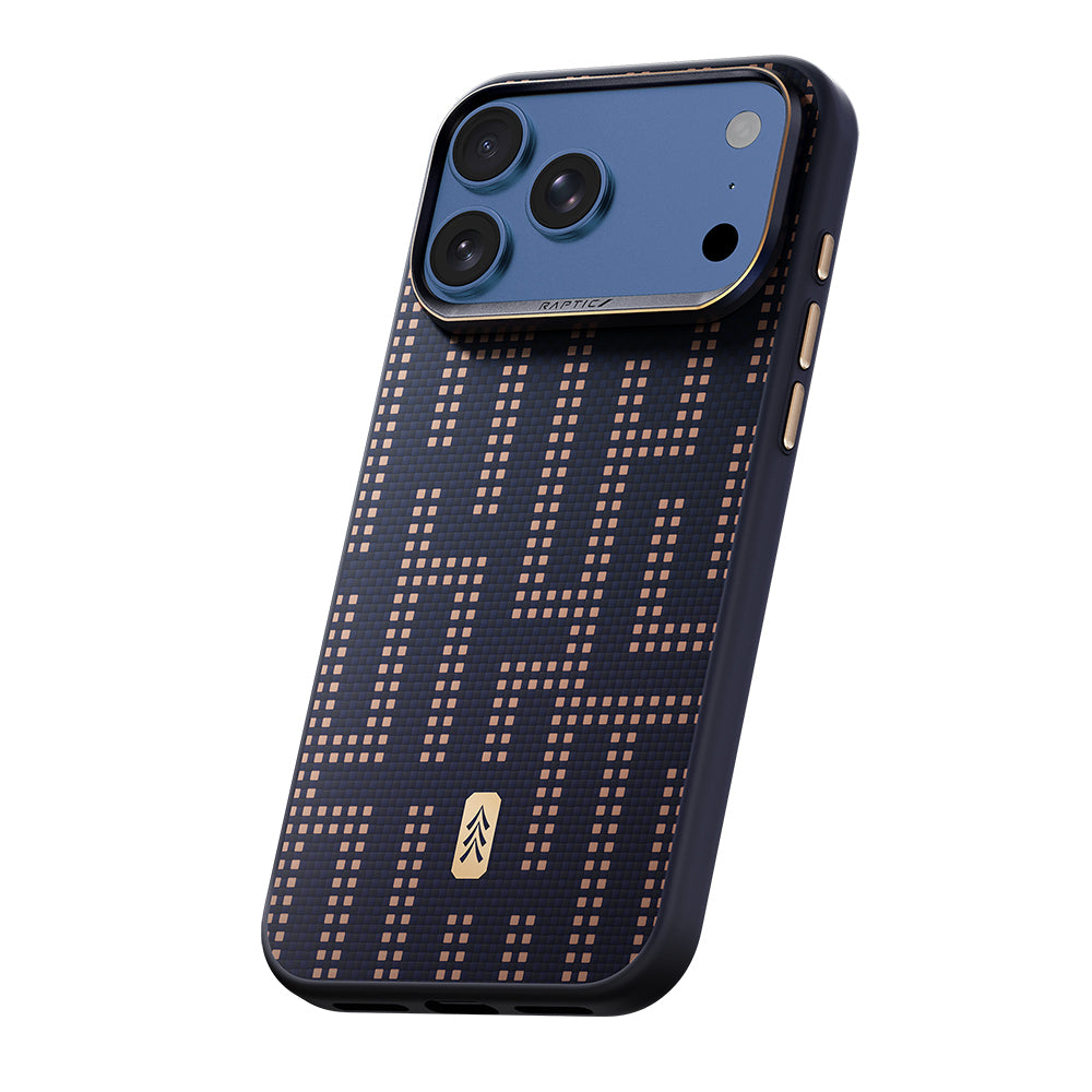 Apple iPhone 17 Pro Kılıf M-safe Şarj Özellikli Raptic Aramid Dual Grid Serisi Karbon Kapak