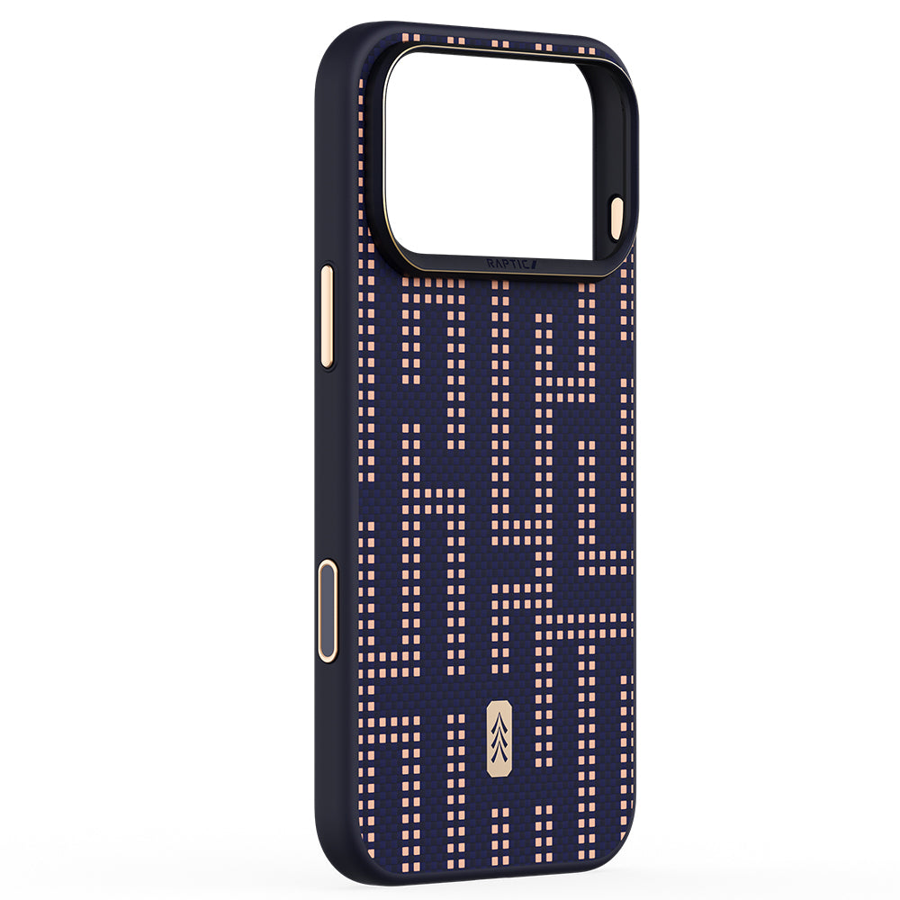 Apple iPhone 17 Pro Kılıf M-safe Şarj Özellikli Raptic Aramid Dual Grid Serisi Karbon Kapak
