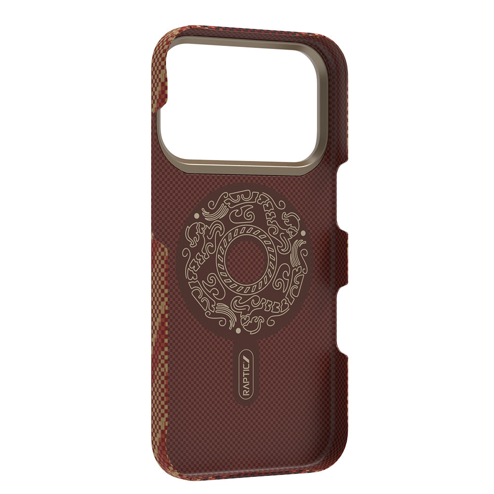 Apple iPhone 17 Pro Kılıf M-safe Şarj Özellikli Raptic Aramid Skin Bionic Serisi Kapak Kırmızı