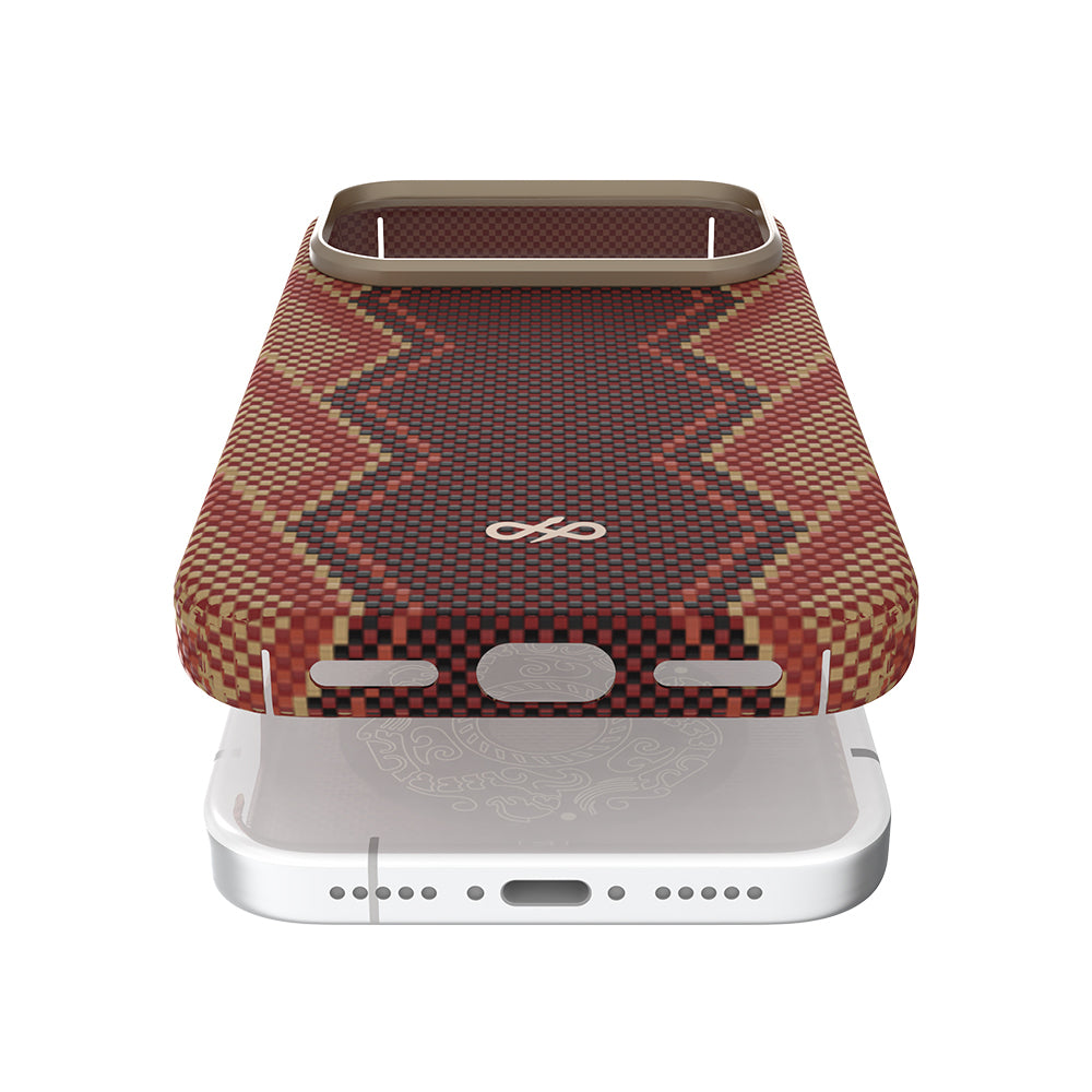 Apple iPhone 17 Pro Kılıf M-safe Şarj Özellikli Raptic Aramid Skin Bionic Serisi Kapak Kırmızı