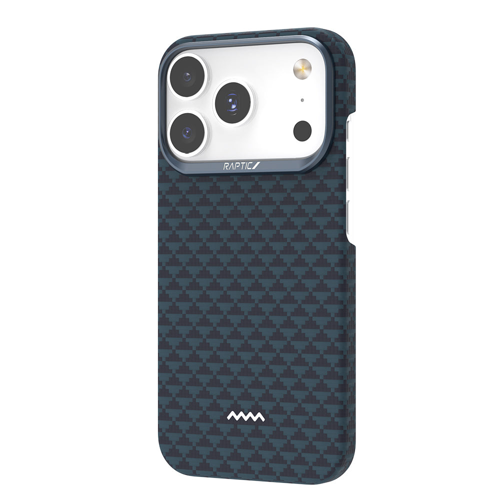 Apple iPhone 17 Pro Kılıf M-safe Şarj Özellikli Raptic Aramid Skin Origin Serisi Kapak Lacivert