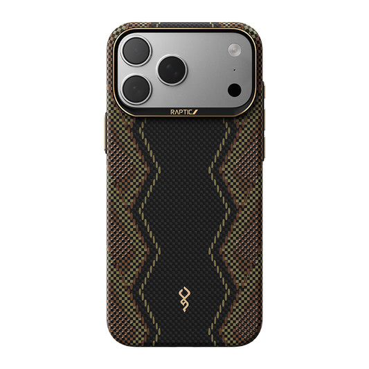 Apple iPhone 17 Pro Kılıf M-safe Şarj Özellikli Raptic Aramid Skin Scepter Serisi Karbon Kapak