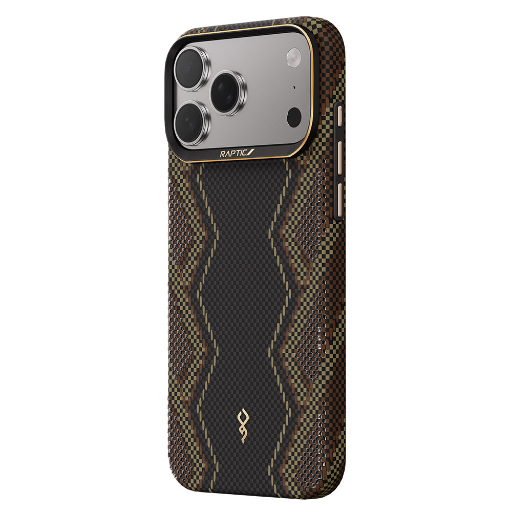 Apple iPhone 17 Pro Kılıf M-safe Şarj Özellikli Raptic Aramid Skin Scepter Serisi Karbon Kapak