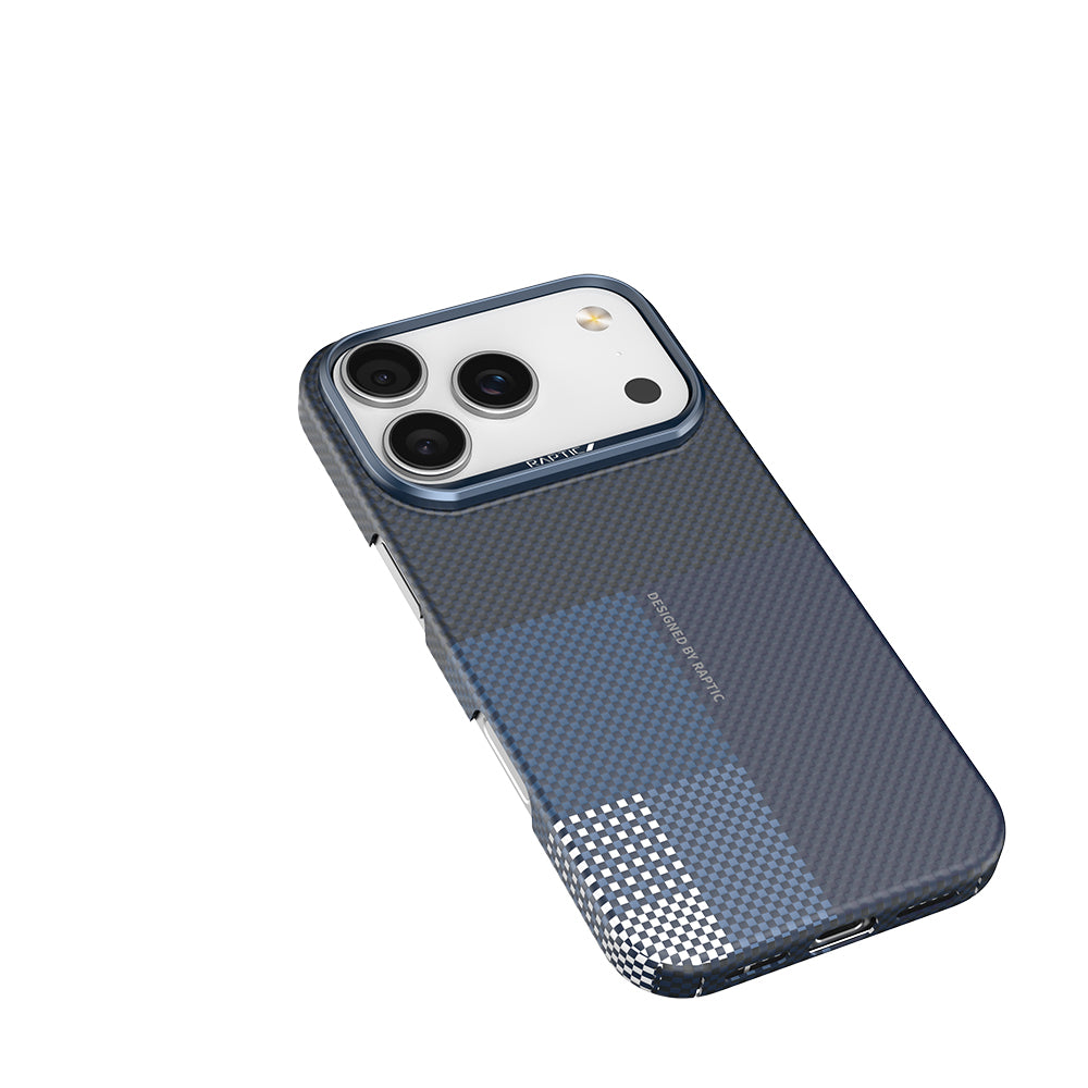 Apple iPhone 17 Pro Kılıf M-safe Şarj Özellikli Raptic Aramid Skin Transform Serisi Kapak Mavi