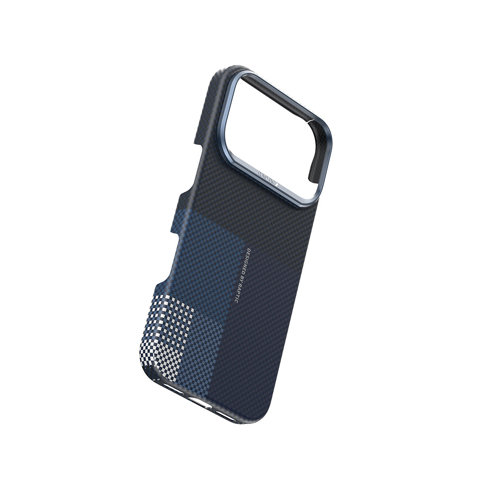 Apple iPhone 17 Pro Kılıf M-safe Şarj Özellikli Raptic Aramid Skin Transform Serisi Kapak Mavi