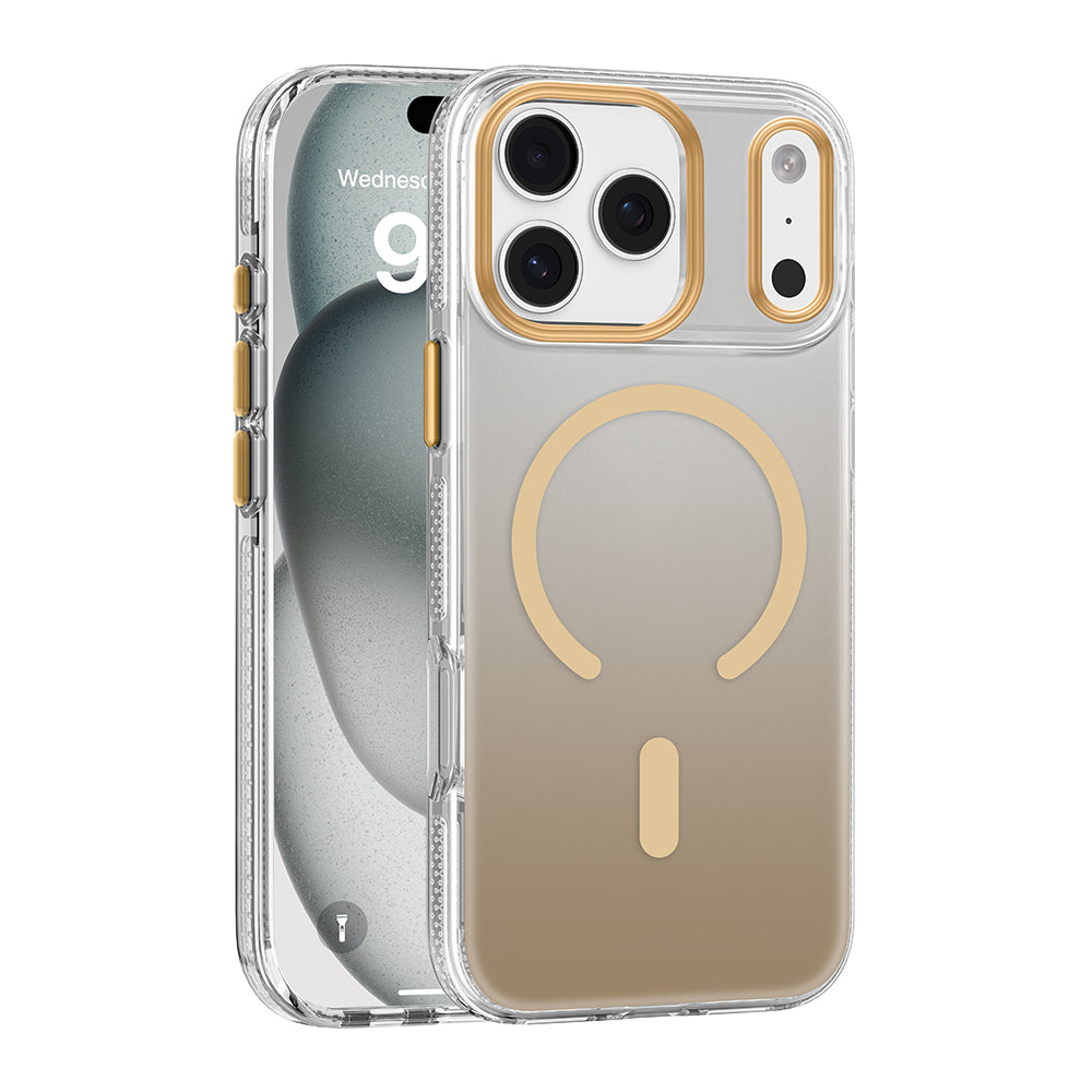 Apple iPhone 17 Pro Kılıf M-safe Şarj Özellikli Sararmaya Karşı Dayanıklı Mutural Icesense Serisi Kapak Gold