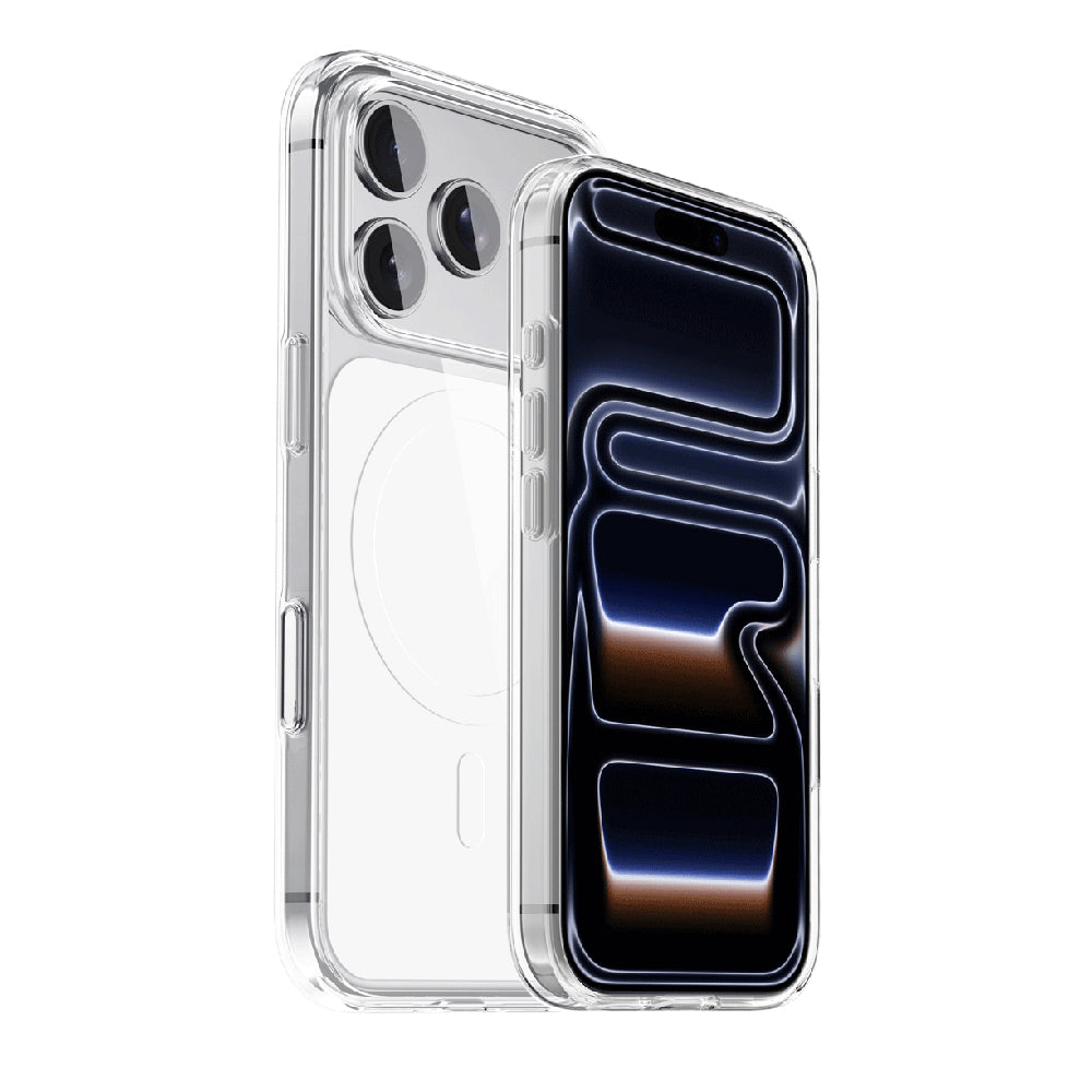 Apple iPhone 17 Pro Kılıf M-safe Şarj Özellikli Şeffaf Tasarımlı Wlons Apel Kapak Beyaz